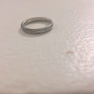 elsa paretti Tiffany stackable silver band with diamond chip